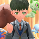 A player in Pokemon Scarlet and Violet, from the new 14 minute trailer, surrounded by monsters like the new legendary.